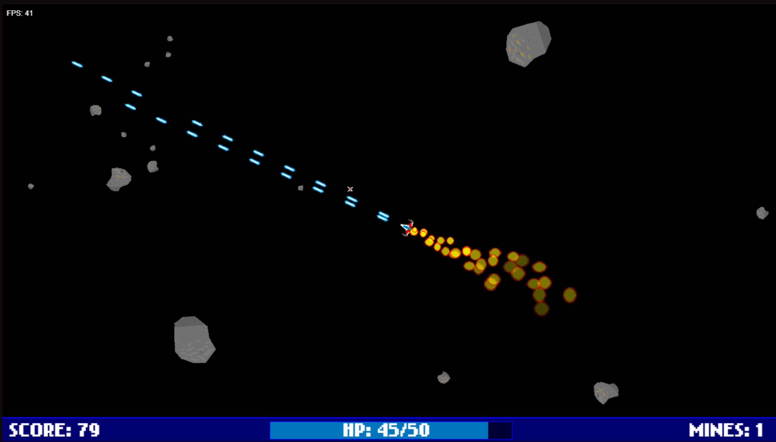 Screenshot of spaceship shooting