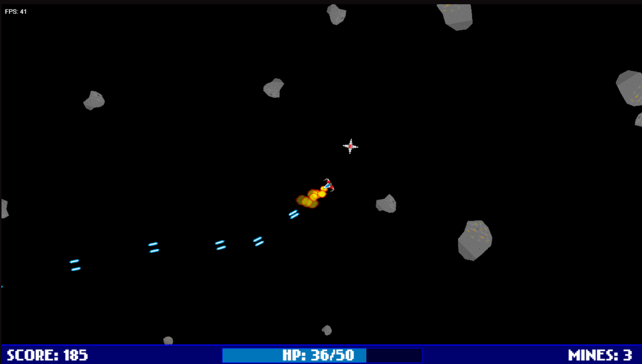 Screenshot of spaceship shooting